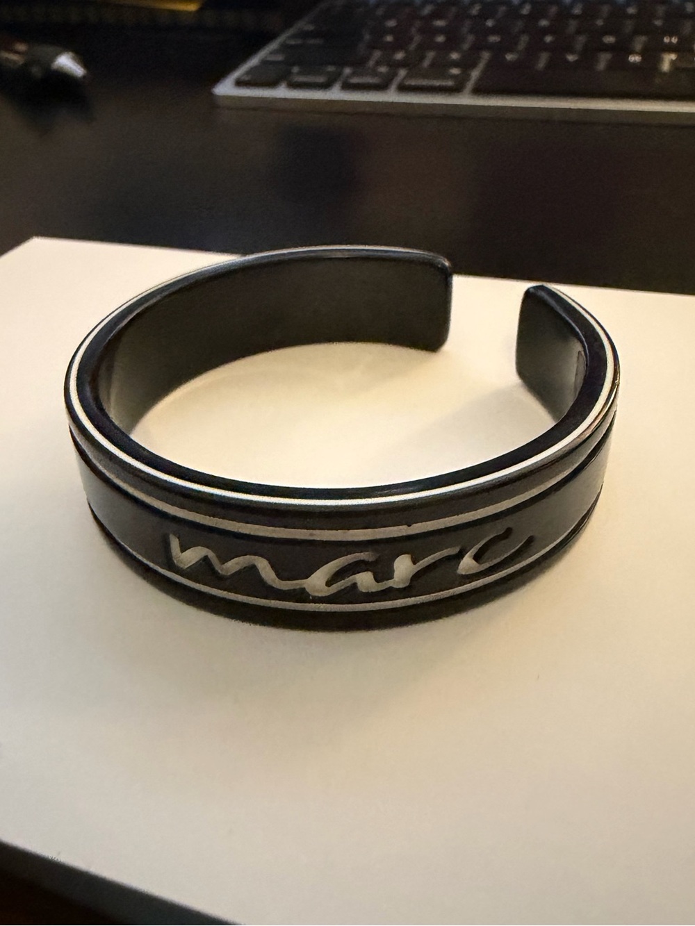Marc By Marc Jacobs Black and White Resin Cuff Bracelet